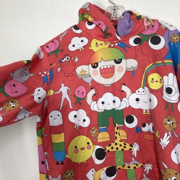 J Balvin FriendsWithYou Hoodie Mens Large Red All Over Graphic Pullover - Picture 4 of 14